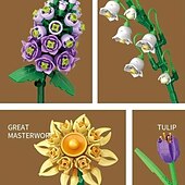 ieftine Jucării de Construit-cadouri de ziua femeii set de buchete mini flori artificiale blocuri de construcție buchet de trandafiri model de decorare ghiveci cadouri de ziua îndrăgostiților pentru îndrăgostiți și fete ziua