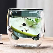 economico San Valentino per gli amanti-tazze creative tazza di vetro borosilicato a doppio strato di cartone animato tazza di anatra tazza di orso tazza di latte tazza di acqua per uso domestico giorno divertente san valentino