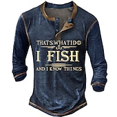 cheap Funny Words-Men&#039;s Graphic Letter I Fix Stuff Henley Shirt Tee Long Sleeve 3D Print Fashion Designer Comfort Casual Daily Wear Going out Spring &amp;  Fall 1 2 3 Black Navy Blue Henley Henley T-Shirt
