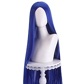 abordables Perruques d&amp;#39;anime-perruque synthétique droite partie médiane perruque faite à la machine longue a1 a2 a3 a4 a5 cheveux synthétiques femmes cosplay doux fête rose rouge noir perruques de carnaval