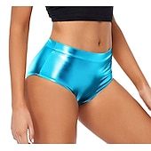 preiswerte Unterteile-Metallisch 1980er Glänzendes Latex-Patent Shorts PU - Leder Figurbetontes Einfarbig Damen Maskerade Party Junggesellinnenabschiedsparty Pride Parade Erwachsene Shorts