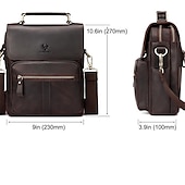 cheap Men&#039;s Bags-Men&#039;s Vintage Leather Messenger Bag – Crossbody Shoulder Bag with Multiple Pockets for Business, Travel &amp; Daily Use