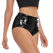 preiswerte Unterteile-Metallisch 1980er Glänzendes Latex-Patent Shorts PU - Leder Figurbetontes Einfarbig Damen Maskerade Party Junggesellinnenabschiedsparty Pride Parade Erwachsene Shorts