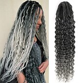 abordables Crocheter les cheveux-24 pouces boho de dreadlock extensions synthétiques extensions de dreadlock à double extrémité 10 brins faits à la main doux reggae cheveux style hippie extensions dread serrures cheveux