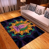 levne Černý koberec-blacklight koberec UV reaktivní záře ve tmě kobereček kuchyňská podložka protiskluzová olejivzdorná trippy buddha podlahová podložka do obývacího pokoje koberec vnitřní venkovní podložka ložnice