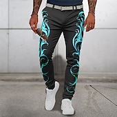levne Štíhlý-Plamen Obchodní Abstraktní Pánské 3D tisk Oblekové Kalhoty Venkovní Denní nošení Streetwear Polyester Žlutá Červená Modrá S M L Středně vysoký pas Pružnost Kalhoty