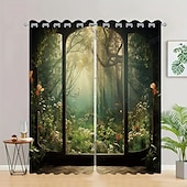 billiga Gardiner och draperier-2 paneler landskap skog gardin draperier mörkläggningsgardin för vardagsrum sovrum kök fönster behandlingar värmeisolerat rum mörkläggning
