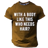 cheap Men&#039;s Funny T shirts-Men&#039;s Graphic Letter T Shirt Short Sleeve T shirt 3D Print Crew Neck Shirt Daily Designer Retro Vintage Sports Outdoor Holiday Going out Light Blue Black Yellow Spring &amp; Summer Clothing Apparel S M L