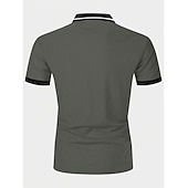  رجالي قمصان البولو زر يصل العاب الكرة والصولجان فضفاض الرياضة Lapel كم قصير موضة أساسي ألوان متناوبة بقع مطرز الصيف عادي أبيض أصفر نبيذ قمصان البولو