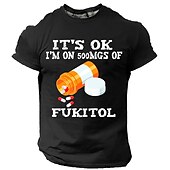 cheap Men&#039;s Funny T shirts-Men&#039;s Sarcasm Graphic Pill Pattern T shirt Short Sleeve T shirt 3D Print Crew Neck Shirt Daily Designer Retro Vintage Sports Outdoor Holiday Going out Black Army Green Dark Blue Spring &amp; Summer