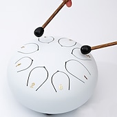 cheap Statues-Alloy Steel Tongue Drum 6 Inch 8 Notes Hand Drums with Bag Sticks Music Book, Sound Healing Instruments for Musical Education Entertainment Meditation Yoga Zen Gifts