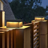 economico Lampioni-luci per pali esterni retro luci per recinzione a LED per esterni per patio decorazione del giardino luci per recinzione bianco caldo acciaio inossidabile nero pilastro esterno 110-240v