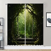 billiga Gardiner och draperier-2 paneler landskap skog gardin draperier mörkläggningsgardin för vardagsrum sovrum kök fönster behandlingar värmeisolerat rum mörkläggning