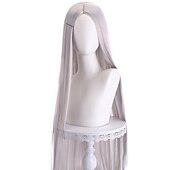 abordables Perruques d&amp;#39;anime-perruque synthétique droite partie médiane perruque faite à la machine longue a1 a2 a3 a4 a5 cheveux synthétiques femmes cosplay doux fête rose rouge noir perruques de carnaval