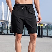 billiga aktiva shorts för män-Herr Atletiska shorts Joggingshorts Gymshorts Sport Utekväll Helgen Andningsfunktion Snabb tork Löpning Fritid Ficka Snörning Elastisk midja Slät Knelängd Gymnastik Sportkläder Svart Kungsblå
