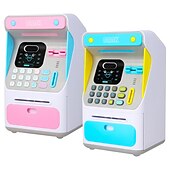 baratos eletrodomésticos-mini banco de dinheiro atm com bloqueio eletrônico, reconhecimento facial, rolagem automática, papel-moeda &amp; moeda para crianças adolescentes meninos meninas sal
