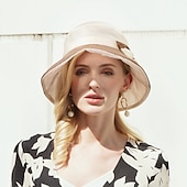 cheap Party Hats-Hats Ice Silk Bucket Hat Floppy Hat Sun Hat Wedding Tea Party Elegant Wedding With Bowknot Splicing Headpiece Headwear