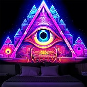 Χαμηλού Κόστους Μαύρισμα ταπετσαρία-blacklight ταπετσαρία uv αντιδραστική λάμψη στη σκοτεινή λάμψη πάρτι νέον πυραμίδα μάτι φύση ψυχεδελική trippy ομιχλώδης κρεμαστή ταπετσαρία τοίχου τοιχογραφία για κρεβατοκάμαρα σαλονιού
