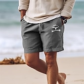cheap Holiday-Men&#039;s Cow Shorts Summer Shorts Beach Shorts Mid Waist Hawaiian Casual Outdoor Holiday Going out Drawstring Elastic Waist Print Designer Clothing Apparel
