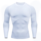 economico T-shirt e canotte attive da uomo-Per uomo maglietta Maglia da palestra Maglia a compressione Camicia fitness Top da uomo Girocollo Manica lunga Sportivo Da mare Per uscire Casual / quotidiano Asciugatura rapida Traspirazione del