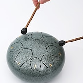 cheap Statues-Alloy Steel Tongue Drum 6 Inch 8 Notes Hand Drums with Bag Sticks Music Book, Sound Healing Instruments for Musical Education Entertainment Meditation Yoga Zen Gifts