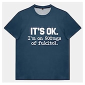 ieftine Tricouri amuzante pentru bărbați-Tricou grafic sarcastic cu litere pentru bărbați Tricou cu imprimeu în 3D cu guler rotund Tricou cu mânecă scurtă Designer zilnic Retro Vintage Sporturi în aer liber Vacanță Ieșiri Negru Violet Verde