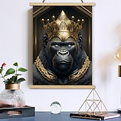 cheap Posters with Hangers-Black Glod Animal Posters With Hanger Wall Art Canvas Prints Painting Home Decoration Dcor Rolled Canvas No Frame