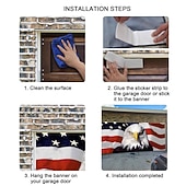 abordables 4 juillet-Couvercle de porte de garage extérieur avec aigle américain pour le 4 juillet bannière du jour de l'indépendance grande décoration de toile de fond pour la porte de garage extérieure décorations