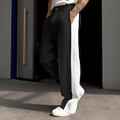 cheap Dress Pants-Men&#039;s Dress Pants Trousers Suit Pants Patchwork Front Pocket Straight Leg Color Block Comfort Business Daily Holiday Fashion Chic &amp; Modern Black White
