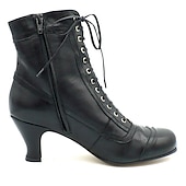 levne 30. léta-Dámské Boty Boty na knoflíky Větší velikosti Boty na podpatku Venkovní Párty Denní Barevné bloky Kotníkové boty Booties Nízký tenký Oblá špička Elegantní prázdniny Vinobraní Umělá kůže Šněrování