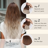 levne Clip in Extensions-Vlnitá Bouncy Curl Umělé vlasy 22&quot; Prodlužování vlasů Na připnutí vlasec vlasec 1 balení Hladký Vše
