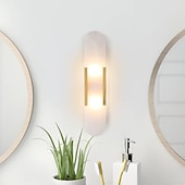 economico Luci da parete-applique da parete a led in marmo ovale applique moderna luce calda apparecchio di illuminazione moderna lampade da parete per interni camera da letto sala da pranzo rame 110-240v
