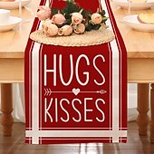 cheap Table Runners-Valentines Day Table Runner Holiday Table Runner Seasonal Farmhouse Burlap Table Cloth for Wedding Anniversary Home Kitchen Dinner Table Party Decor