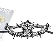 cheap Photobooth Props-10 Pcs Adult Party Lace Mask Half Face Masked Ball Women&#039;s Halloween Props Black Fun Eye Mask