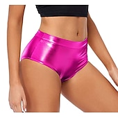 preiswerte Unterteile-Metallisch 1980er Glänzendes Latex-Patent Shorts PU - Leder Figurbetontes Einfarbig Damen Maskerade Party Junggesellinnenabschiedsparty Pride Parade Erwachsene Shorts