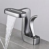 abordables Robinets de lavabo-Robinet lavabo - Jet pluie Plaqué Set de centre Mitigeur un trouBath Taps