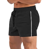 お買い得  メンズアクティブショーツ-男性用 ショーツ スポーツ お出かけ 週末 ランニング カジュアルスーツ ドローストリング 弾性ウエスト 平織り 膝丈 体操服 アクティブウェア ブラック アーミーグリーン マイクロエラスティック