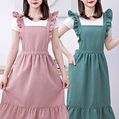 economico grembiule-grembiule, cucina, cucina domestica, speciale tessuto impermeabile e resistente all&#039;olio a doppio strato, grazioso grembiule da donna in stile principessa