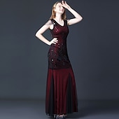 olcso Ruhák-Retró Ordító 20-as évek 1920-as évek Flapper ruha Ruhák Álarcosbál A nagy Gatsby Esküvői Vendég Flitter Jelmez Női Álarcos mulatság Esküvő Esküvői vendég Buli / Este Felnőttek Ruha Hazatérő ruhák