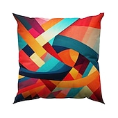 Недорогие геометрический стиль-1 штук Лён Наволочка, Геометрический принт Современное Удобная обувь Квадратный традиционный классический