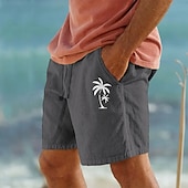 cheap Holiday-Men&#039;s Graphic Coconut Tree Shorts Summer Shorts Beach Shorts Mid Waist Streetwear Hawaiian Designer Casual Daily Holiday Drawstring Elastic Waist 3D Print Designer Clothing Apparel