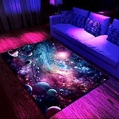 cheap Blacklight Rugs-Blacklight Rug UV Reactive Glow in the Dark Area Rug Kitchen Mat Non-Slip Oil Proof Trippy Galaxy Floor Mat Livingroom Rug Indoor Outdoor Mat Bedroom Decor Bathroom Mat Entrance Rug Door Mat