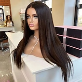 cheap Human Hair Lace Front Wigs-Straight Human Hair Lace Front Wig Brazilian Virgin Hair Ombre Color Lace Front Wig with Baby Hair for Women