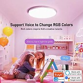 abordables Lumières intelligentes-Lampe de plafond LED intelligente Tuya Smart RGBCW lampe de contrôle vocal APP à LED pour chambre et salon diamètre de 30 cm