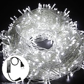 cheap Plug String Lights-50M/100M Outdoor Waterproof Light String 8 Modes Iron Shell Waterproof Garden String Lights for Christmas Festivals &amp; Parties