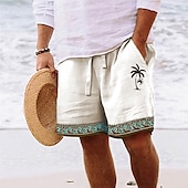 baratos Feriado-Homens Gráfico Coqueiro Geometria Calção Shorts de verão Shorts de praia Cintura Média Roupa de rua Havaiana Designer Casual Diário Feriado Com Cordão Cintura elástica Impressão 3D Designer Roupa