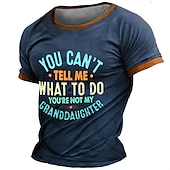 economico Magliette divertenti da uomo-Per uomo Grafico Lettera Maglietta Manica Corta maglietta Stampa 3D Girocollo Camicia Quotidiano Designer Retrò Vintage Sport all&#039;Aperto Ferie Uscire Marrone Verde militare Blu scuro Primavera