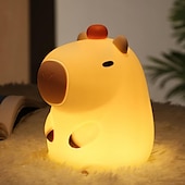 halpa Taimitarha yövalot-silikoni capybara yövalot, capybara eläinlamppu, kannettavat usb ladattavat eläinlamput kosketusohjauslamppu, silikoninen yövalo ajastustoiminnolla kodin makuuhuoneen olohuoneen sisustukseen