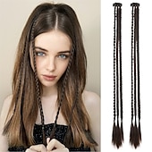 cheap Crochet Hair-Clip in Braids Hair Extensions REECHO 6 PCS Clip in Hair Extensions Baby Braids Braids for Summer and Party 22 Long Natural Soft Synthetic Hairpieces