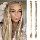 cheap Crochet Hair-Clip in Braids Hair Extensions REECHO 6 PCS Clip in Hair Extensions Baby Braids Braids for Summer and Party 22 Long Natural Soft Synthetic Hairpieces
